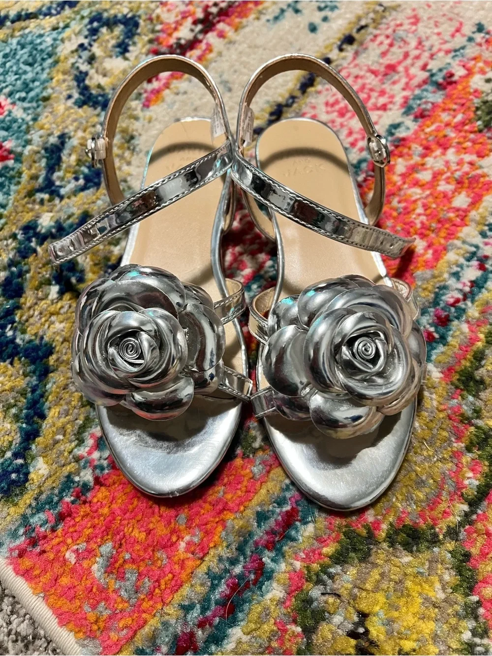Silver Janie & Jack sandals, size 13, worn twice!
